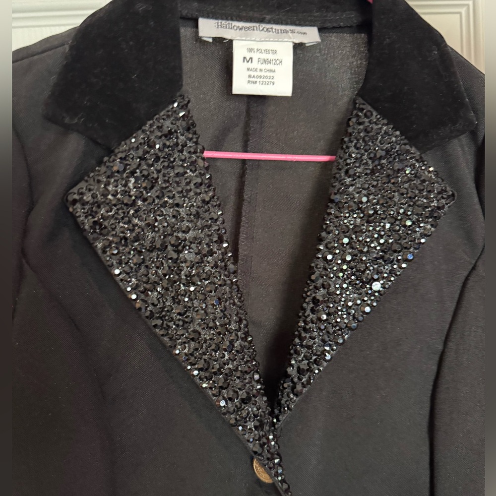 Costume Horseback riding Stylish Black Sequin Lapel Blazer for Kids